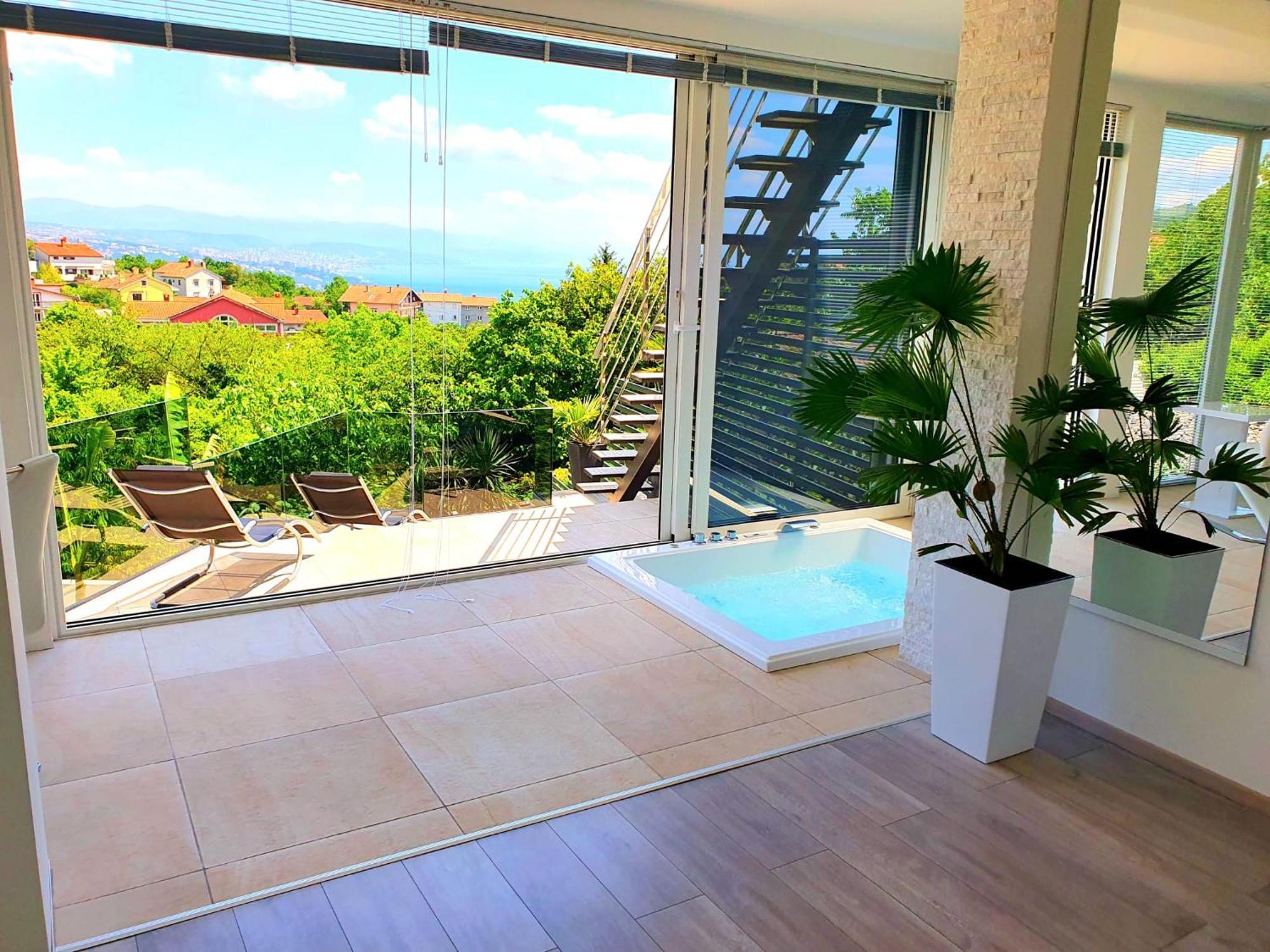 Jacuzzi Penthouse Apartment Matulji Kamer foto